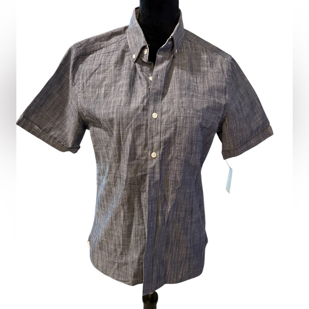 Van Heusen never‎ tuck button down shirt size small 14/14.5 mens NWT